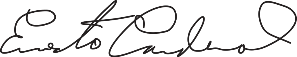 Firma de Ernesto Cardenal
