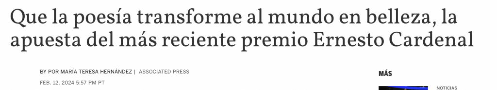 San Diego Union Tribune — Que la poesía transforme al mundo en belleza