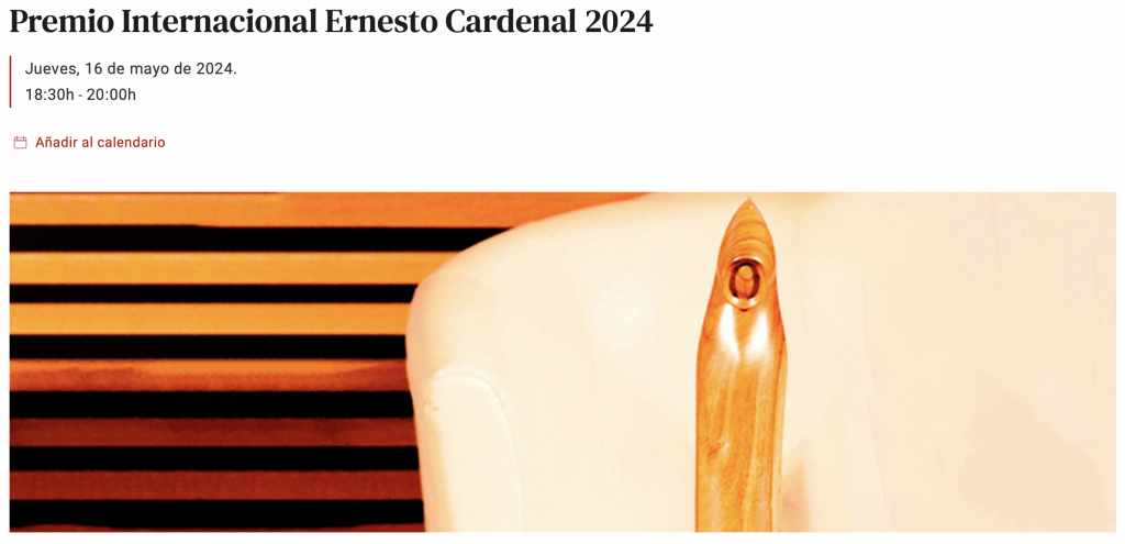 Biblioteca Nacional de España — Premio Internacional Ernesto Cardenal 2024